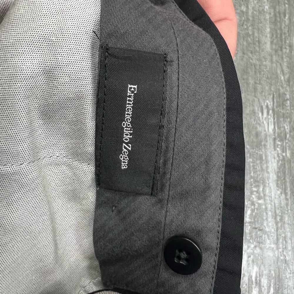 Ermenegildo Zegna Solid Black Wool Dress Pants 36 - Picture 8 of 8